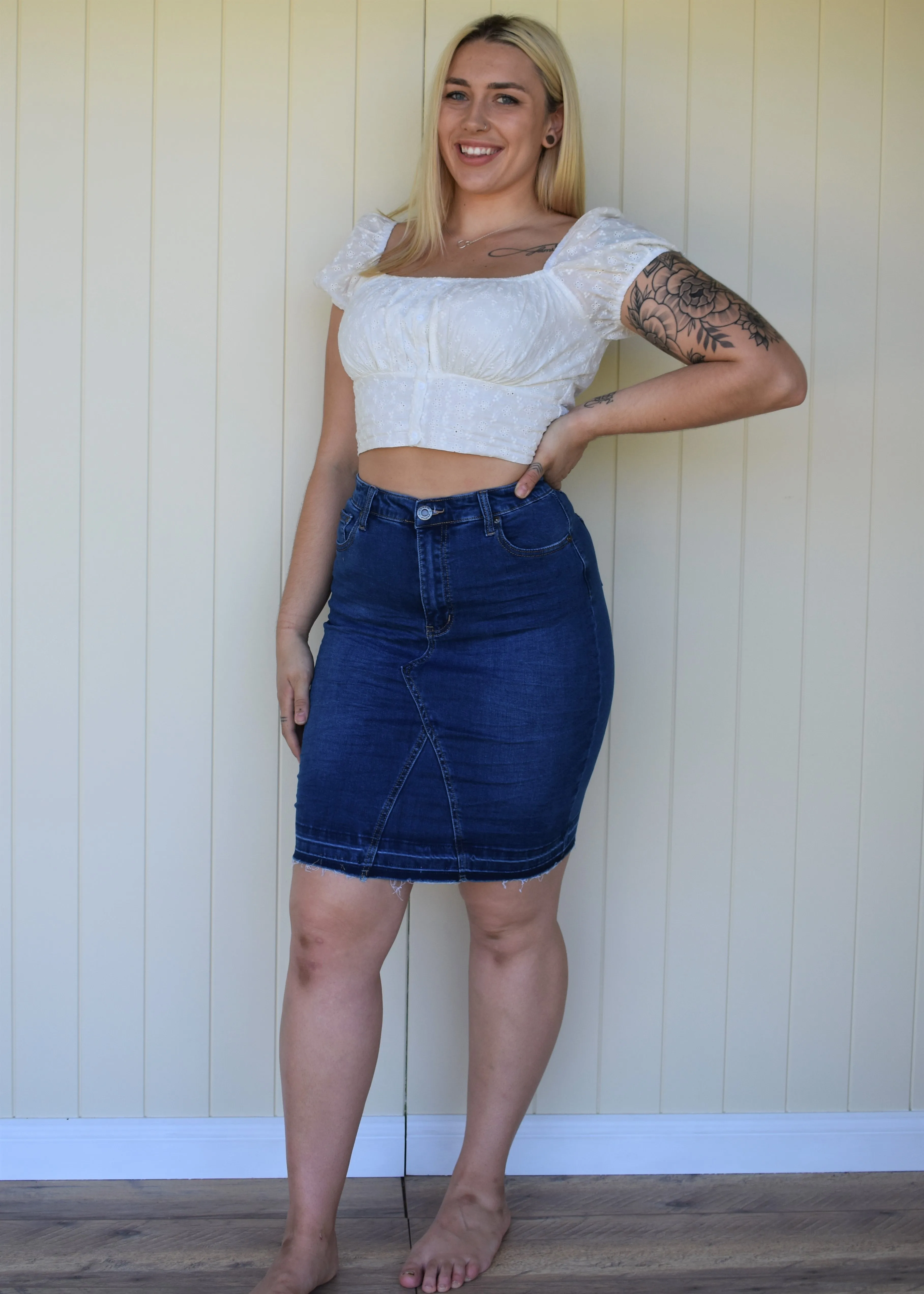 Kalani Denim Skirt - Dark Blue