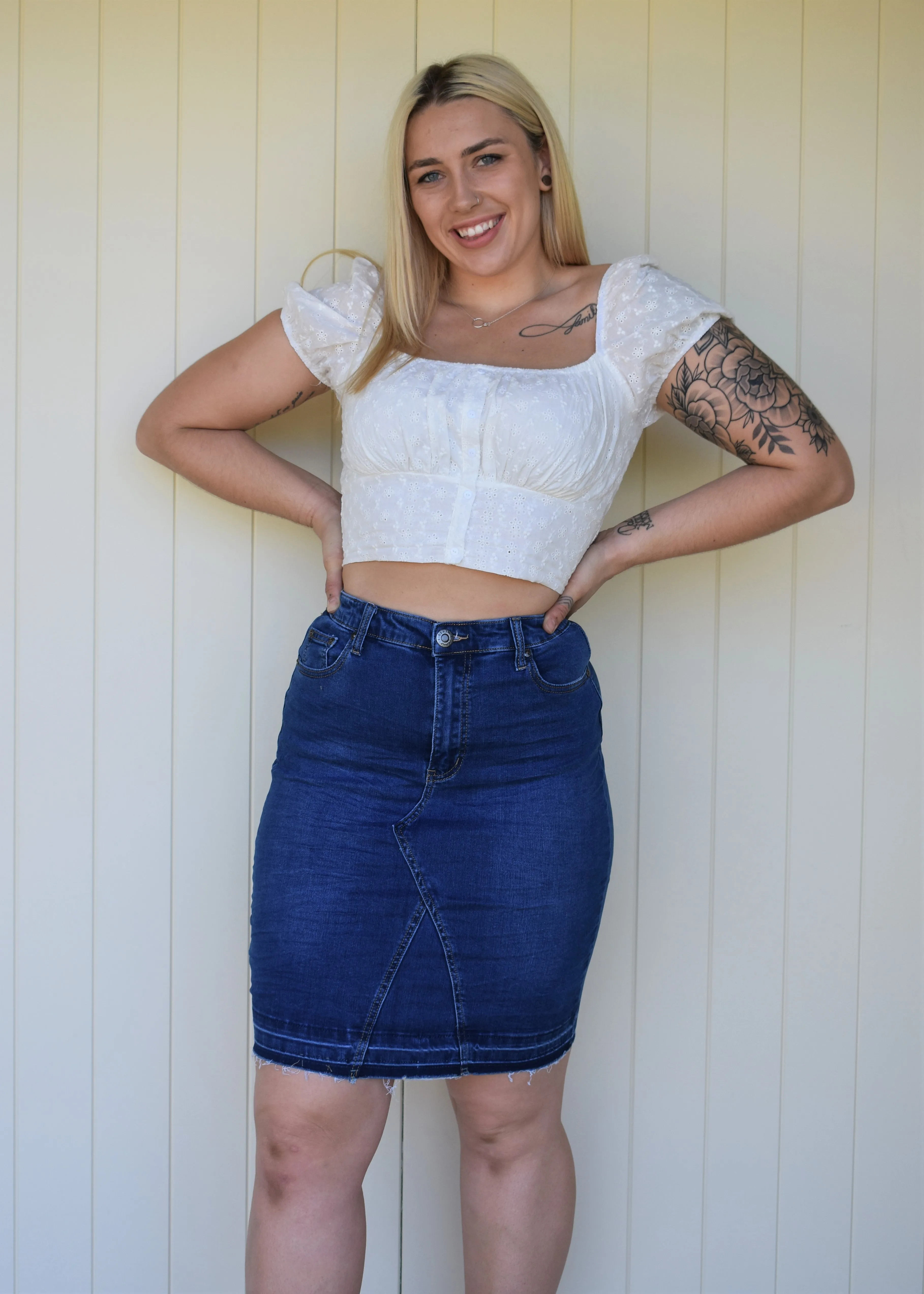 Kalani Denim Skirt - Dark Blue
