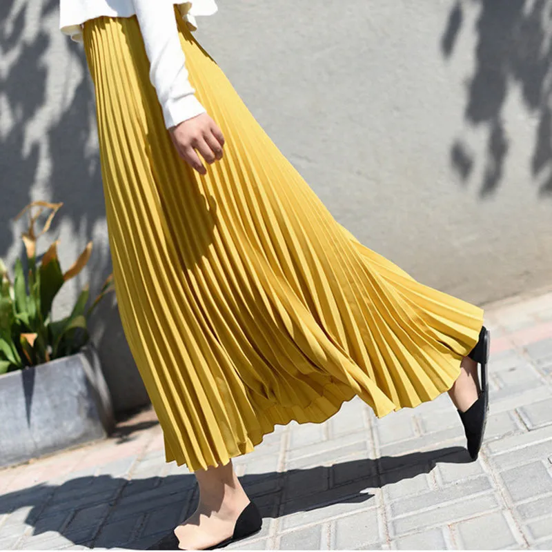 Kawaii High Waist Pleated A-Line Swing Skirt