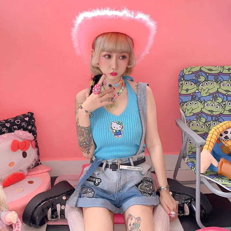 Kawaii Japanese Y2K Style Hello Kitty Printed Vest