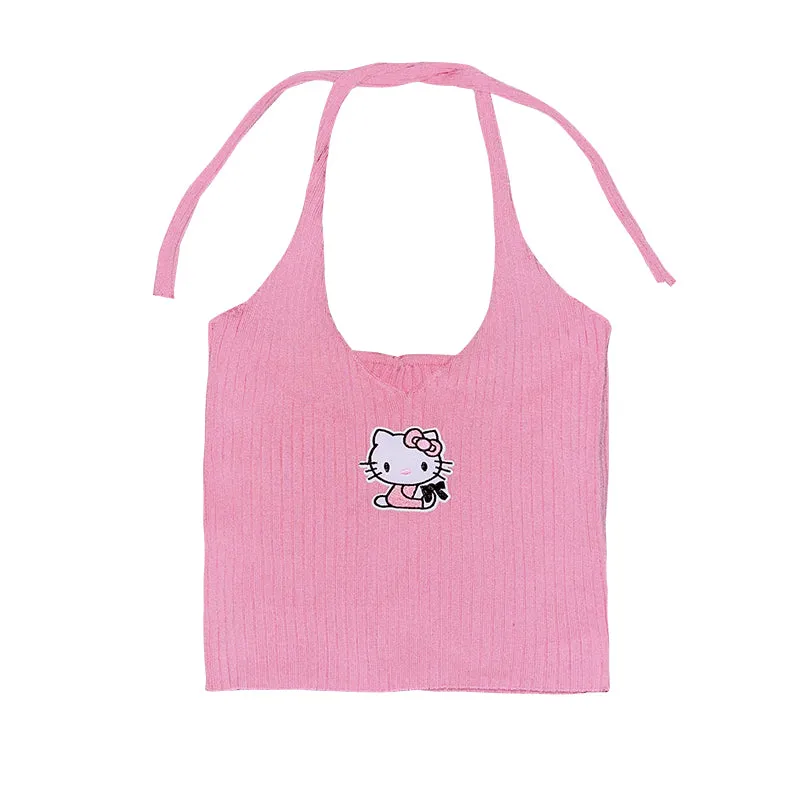 Kawaii Japanese Y2K Style Hello Kitty Printed Vest