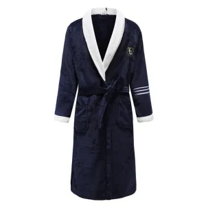 Keep Warm Solid Winter Night Wear Sleepwear Full Sleeve Bathrobe Negligee Coral Fleece Home Dressing Gown OverSized XXL