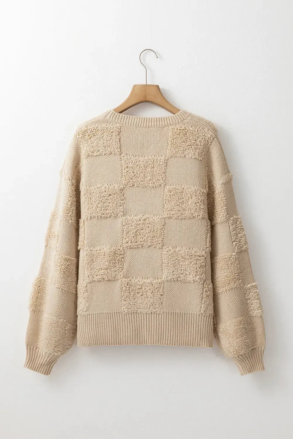 'Kenna' Checkered Fleece Sweater