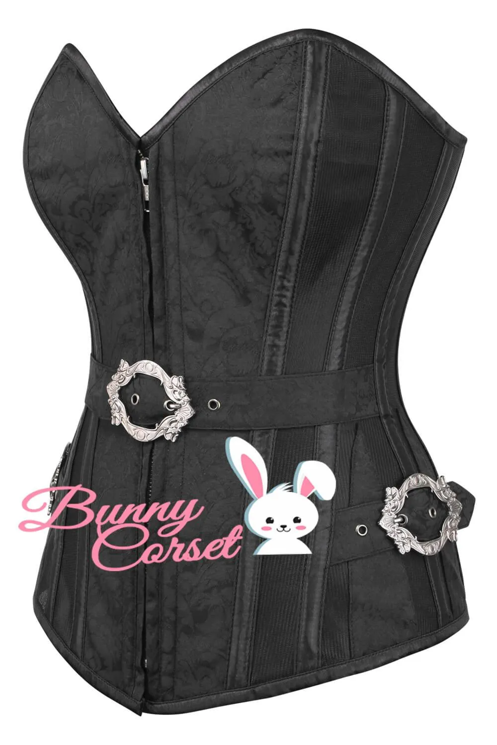 Kensleigh Overbust Black Mesh Corset