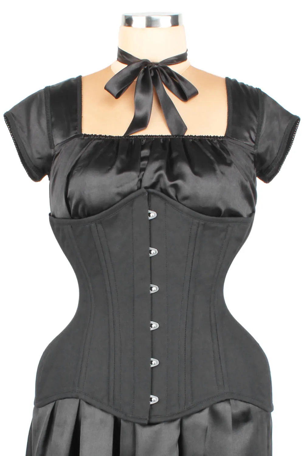 Khloe Black Cotton Waist Training Corset