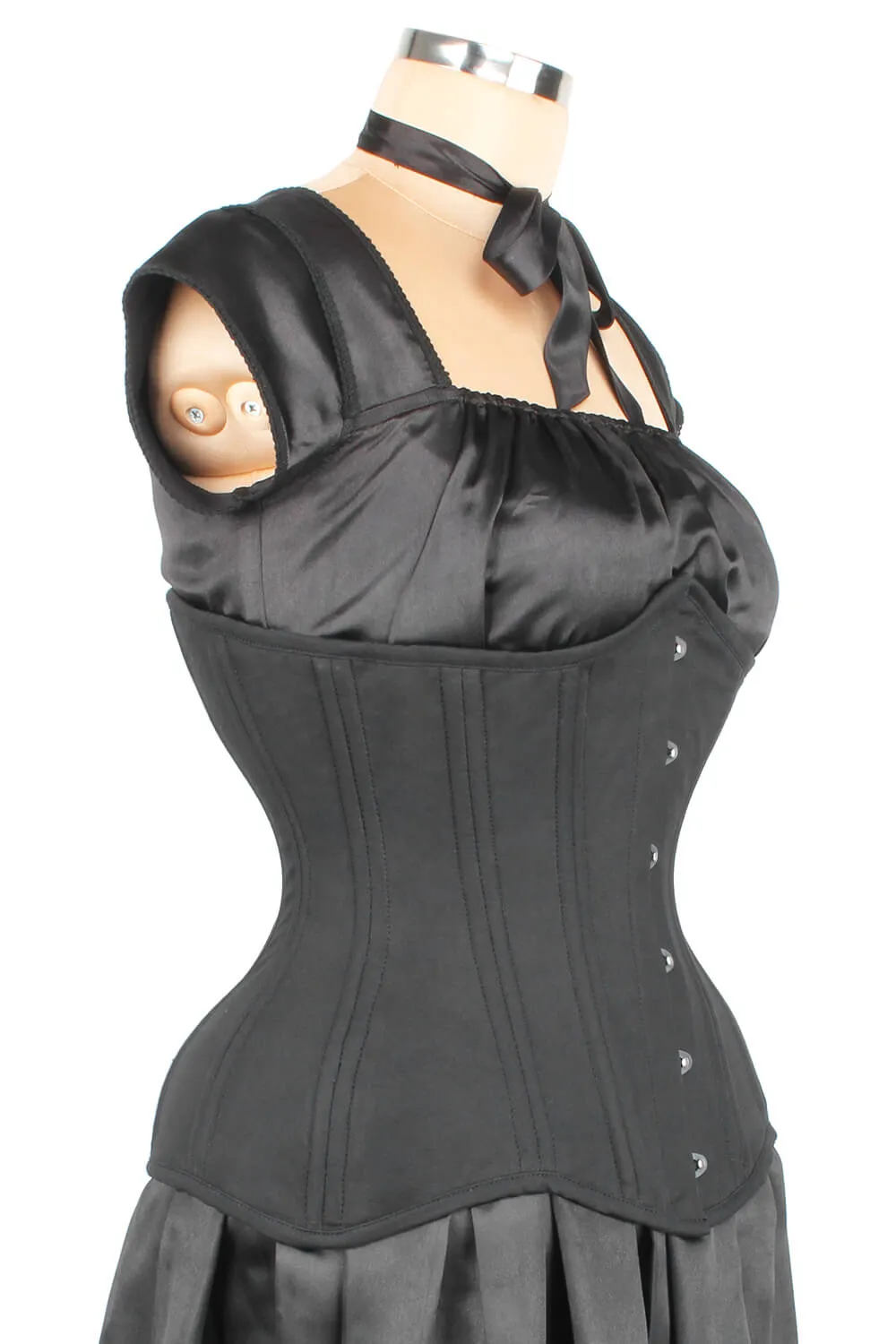Khloe Black Cotton Waist Training Corset