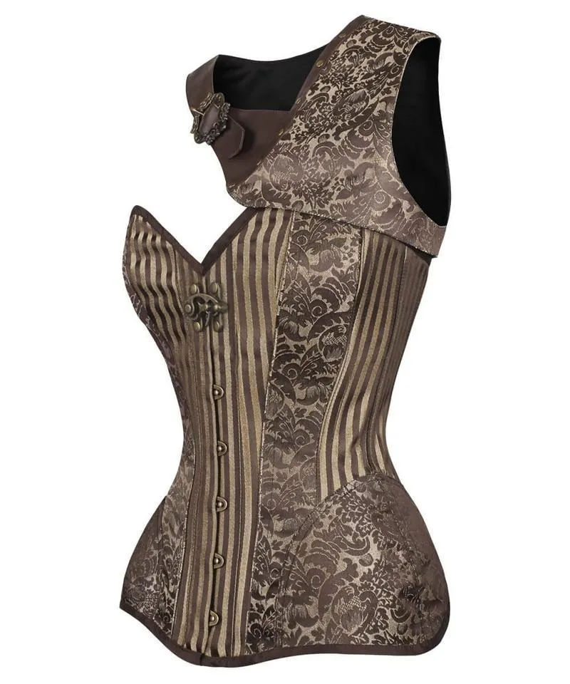 Kirilenko Gold Brocade Steampunk Corset with Bolero