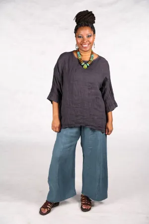 L594-Oversized Square Linen Top-Arrowhead-U