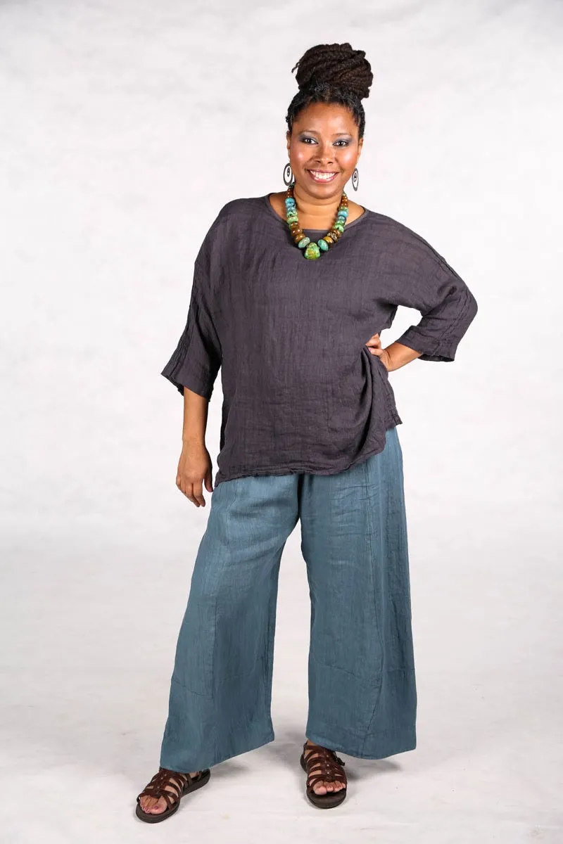 L594-Oversized Square Linen Top-Arrowhead-U