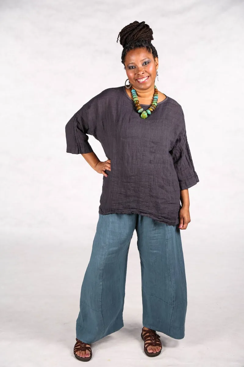L594-Oversized Square Linen Top-Arrowhead-U