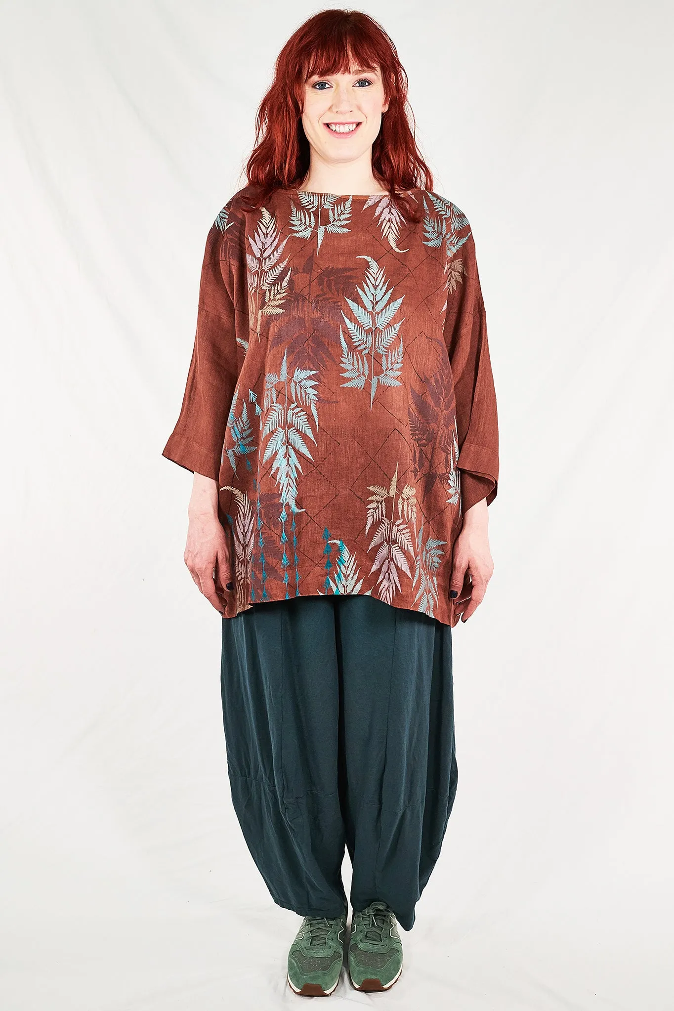 L594-Oversized Square Linen Top-Mojave-P