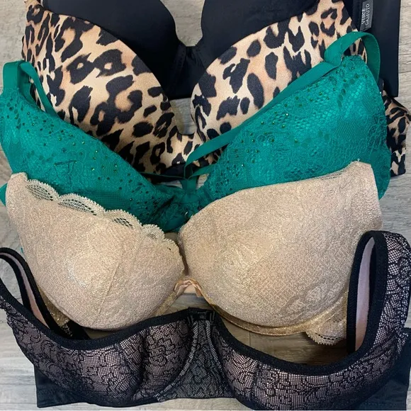 La Senza Rosme Vince Camuto Bundle 5 Variety Bras Push Up Plunge Lace Leopard