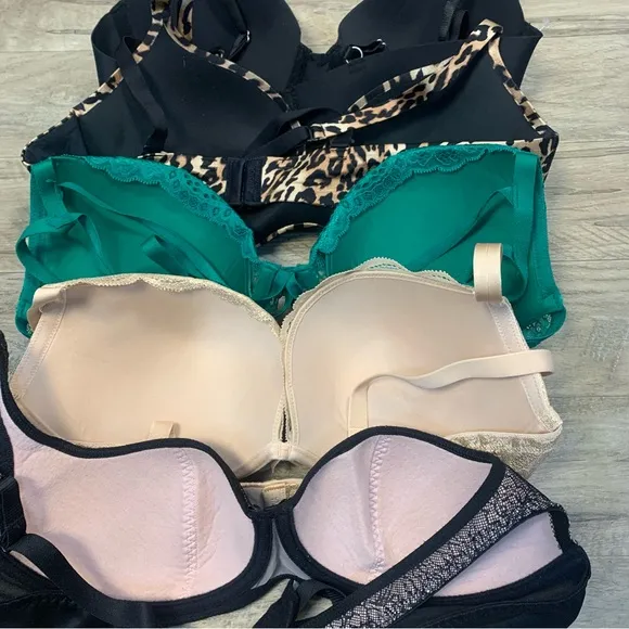 La Senza Rosme Vince Camuto Bundle 5 Variety Bras Push Up Plunge Lace Leopard