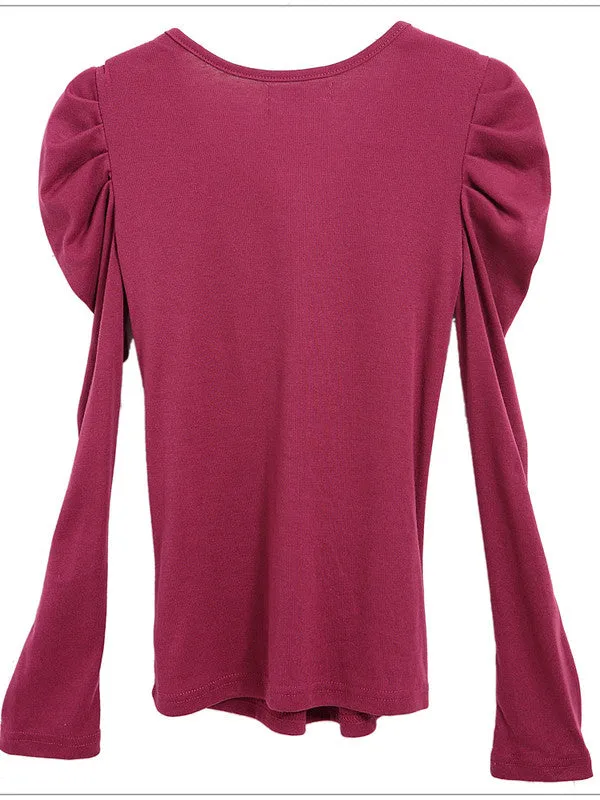 lace collar long sleeve T-shirt