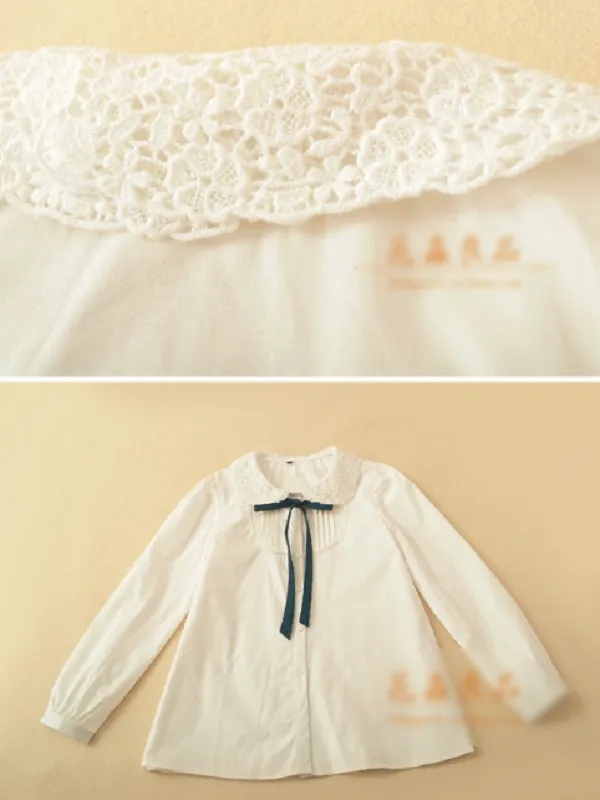 lace collar ribbon shirt