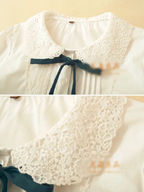 lace collar ribbon shirt