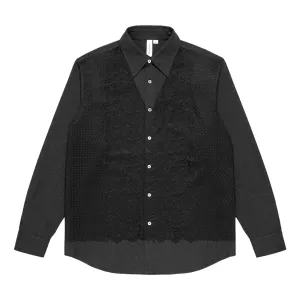 Lace Panel Shirt 'Grey'