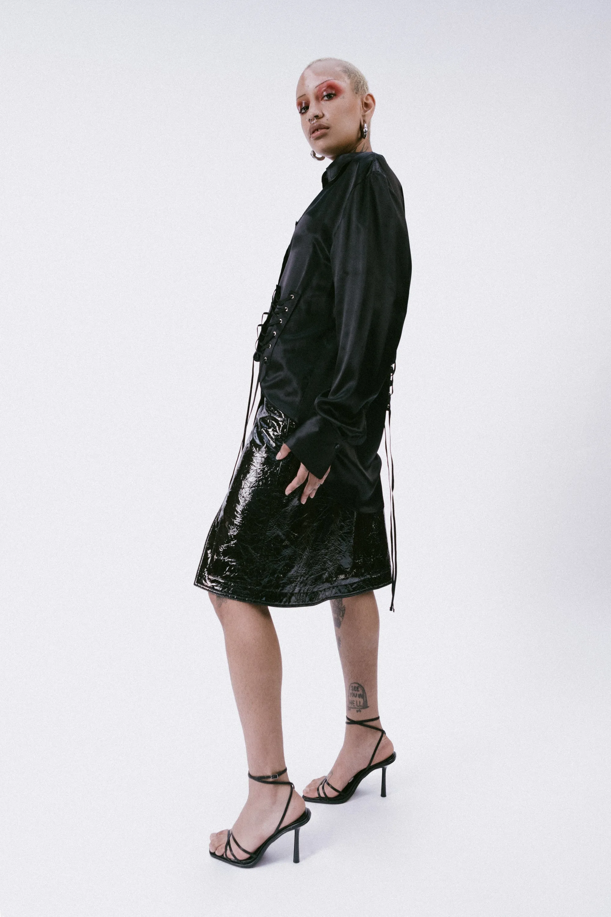 Lace Up Silk Shirt