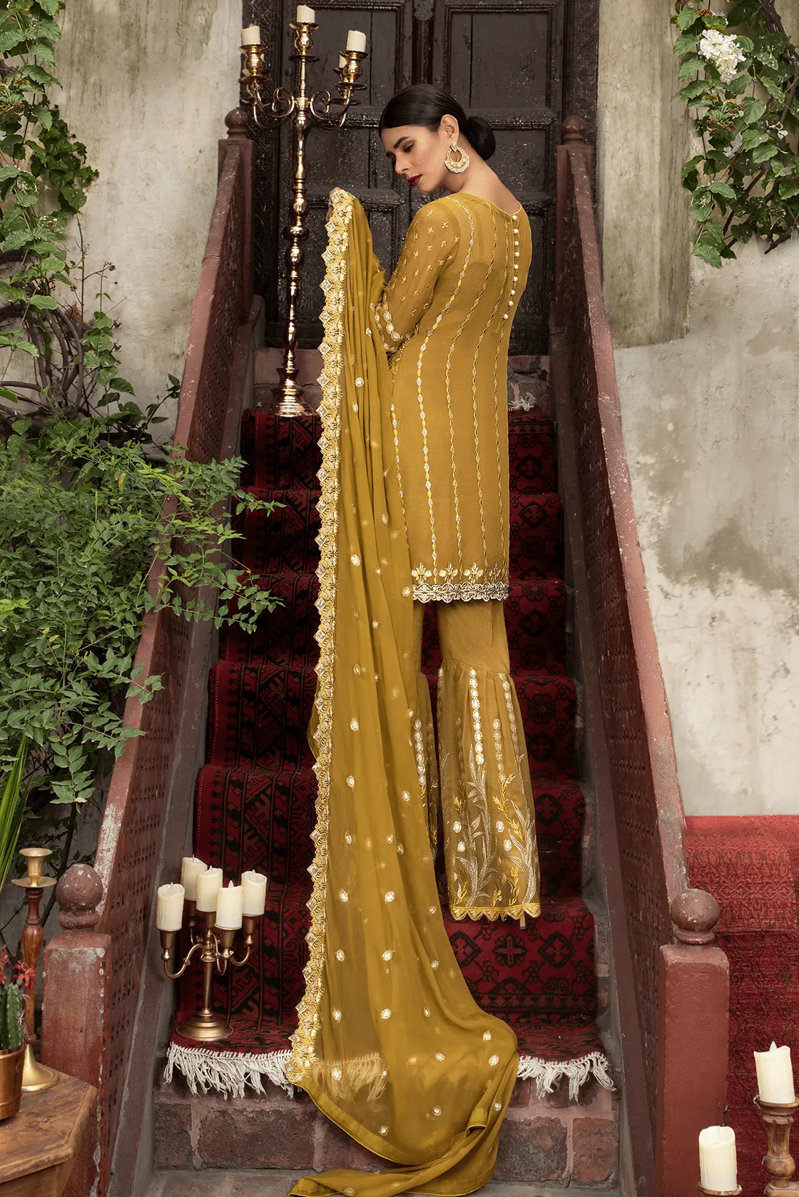 Ladies shirt designs Pakistani with gharara # P2717