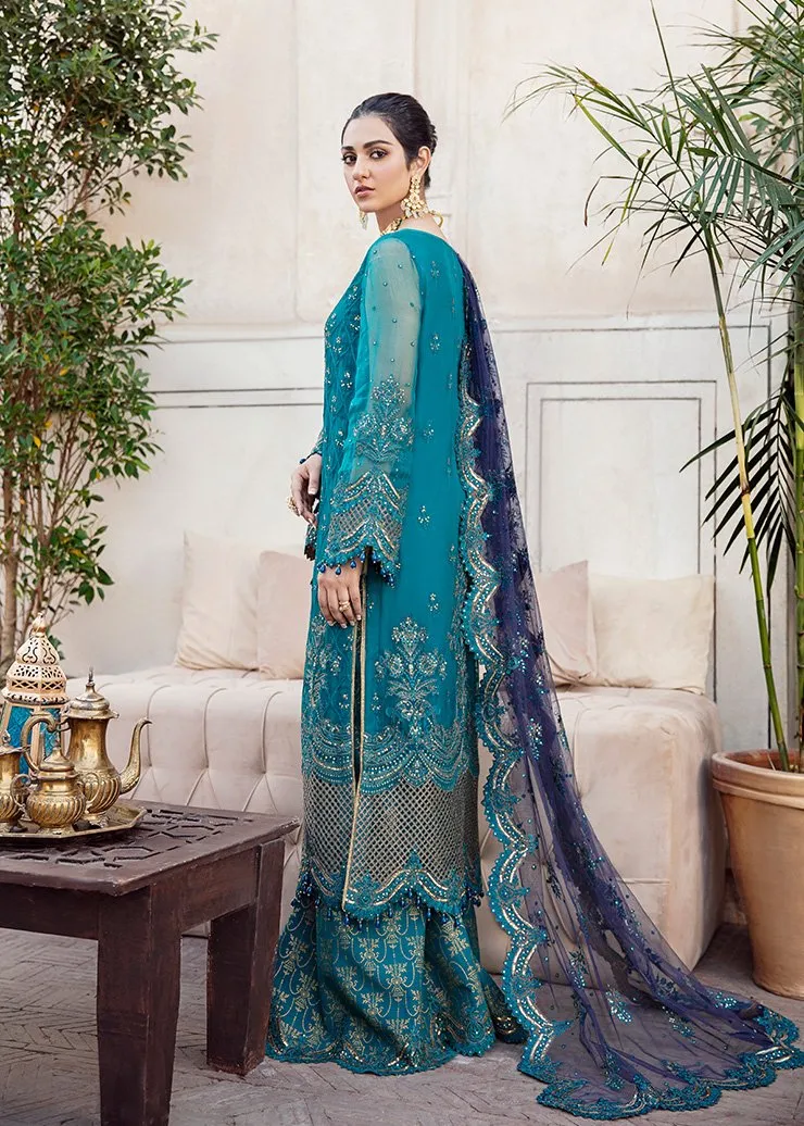 Latest Designer Orgaza Suit with Embroidery #Y6199