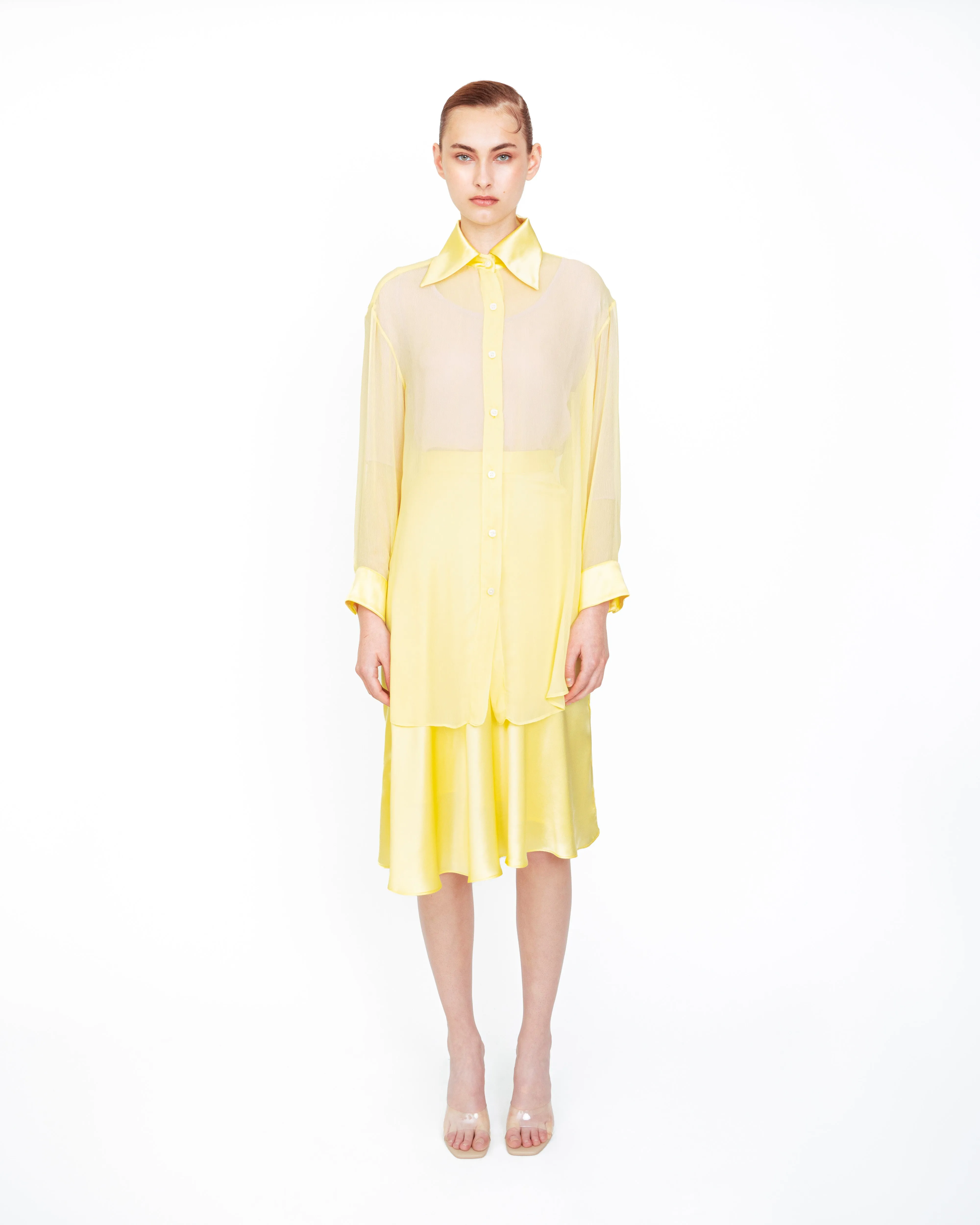 Lemon Shirt in Silk Chiffon
