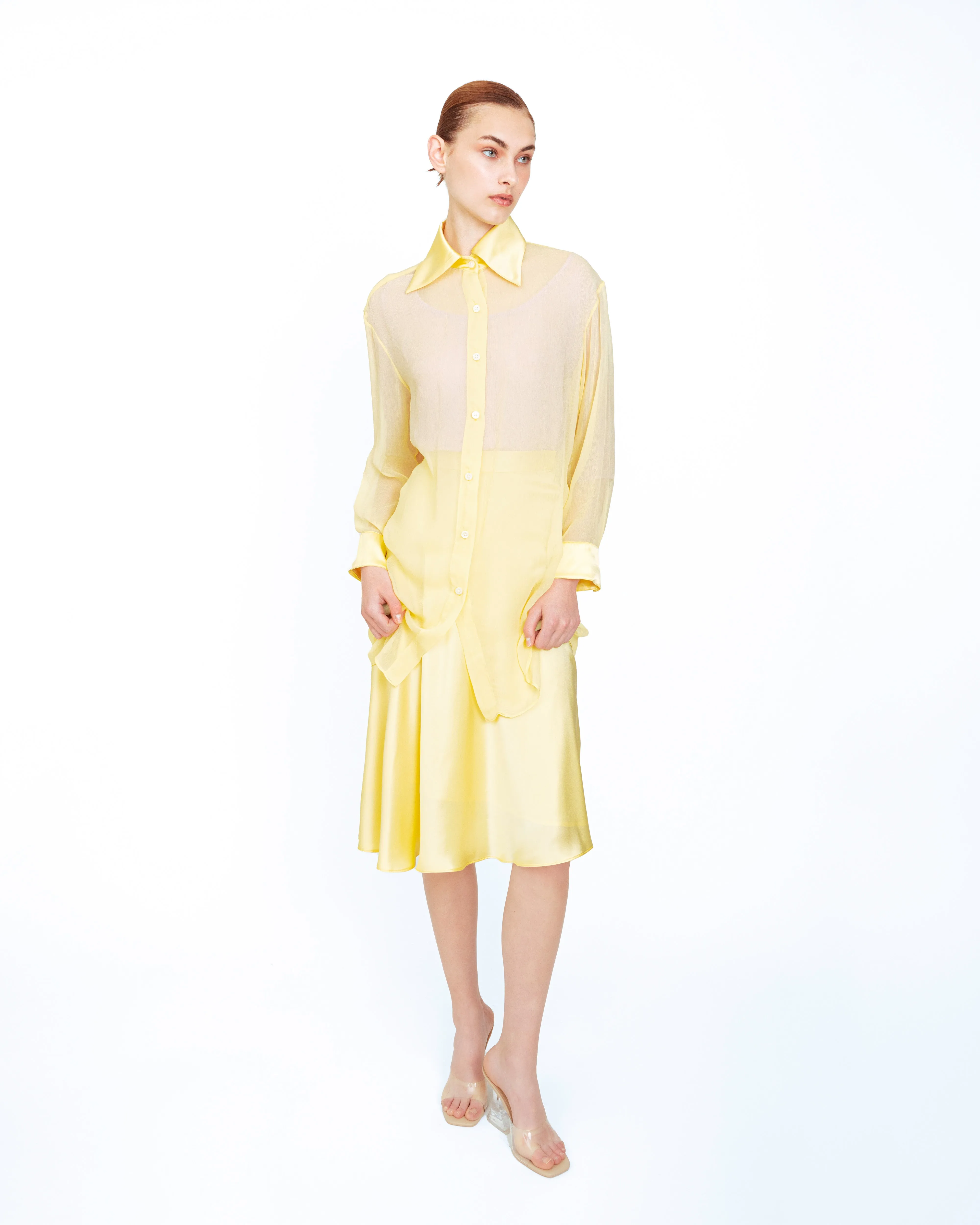 Lemon Shirt in Silk Chiffon