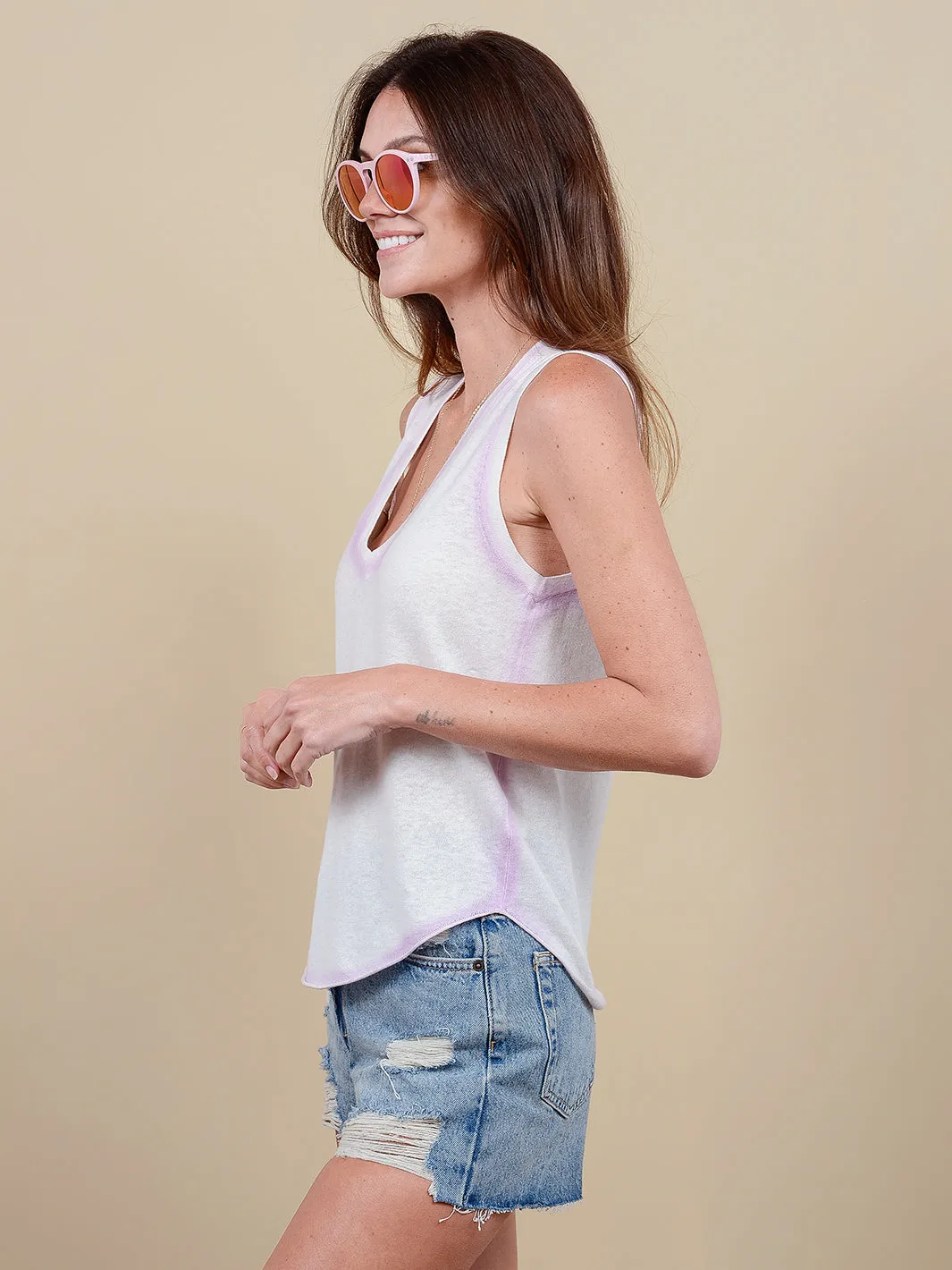 Leslie Women's Tank with Spray Painted Trim