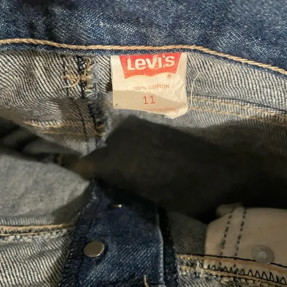 Levi Strauss &amp; Co. Vintage Gold Label Button Fly Cotton Denim Jean Skirt Junior