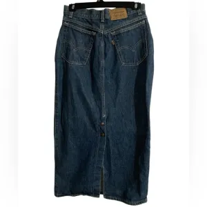 Levi Strauss &amp; Co. Vintage Gold Label Button Fly Cotton Denim Jean Skirt Junior