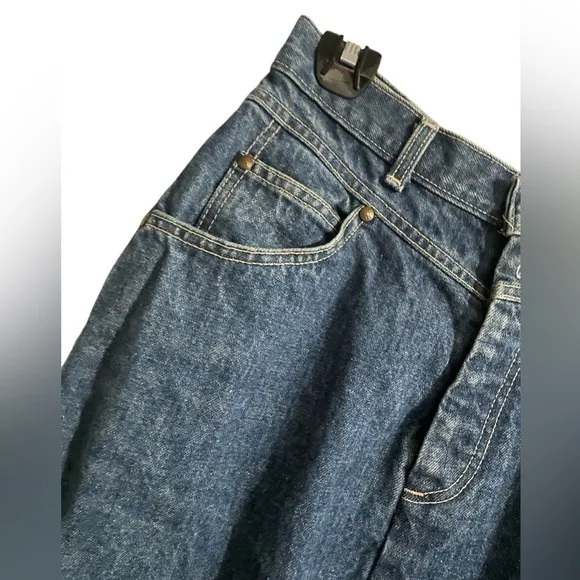 Levi Strauss &amp; Co. Vintage Gold Label Button Fly Cotton Denim Jean Skirt Junior
