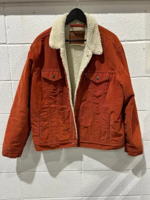 Levi's Corduroy Sherpa Trucker Jacket Picante-Red Size L