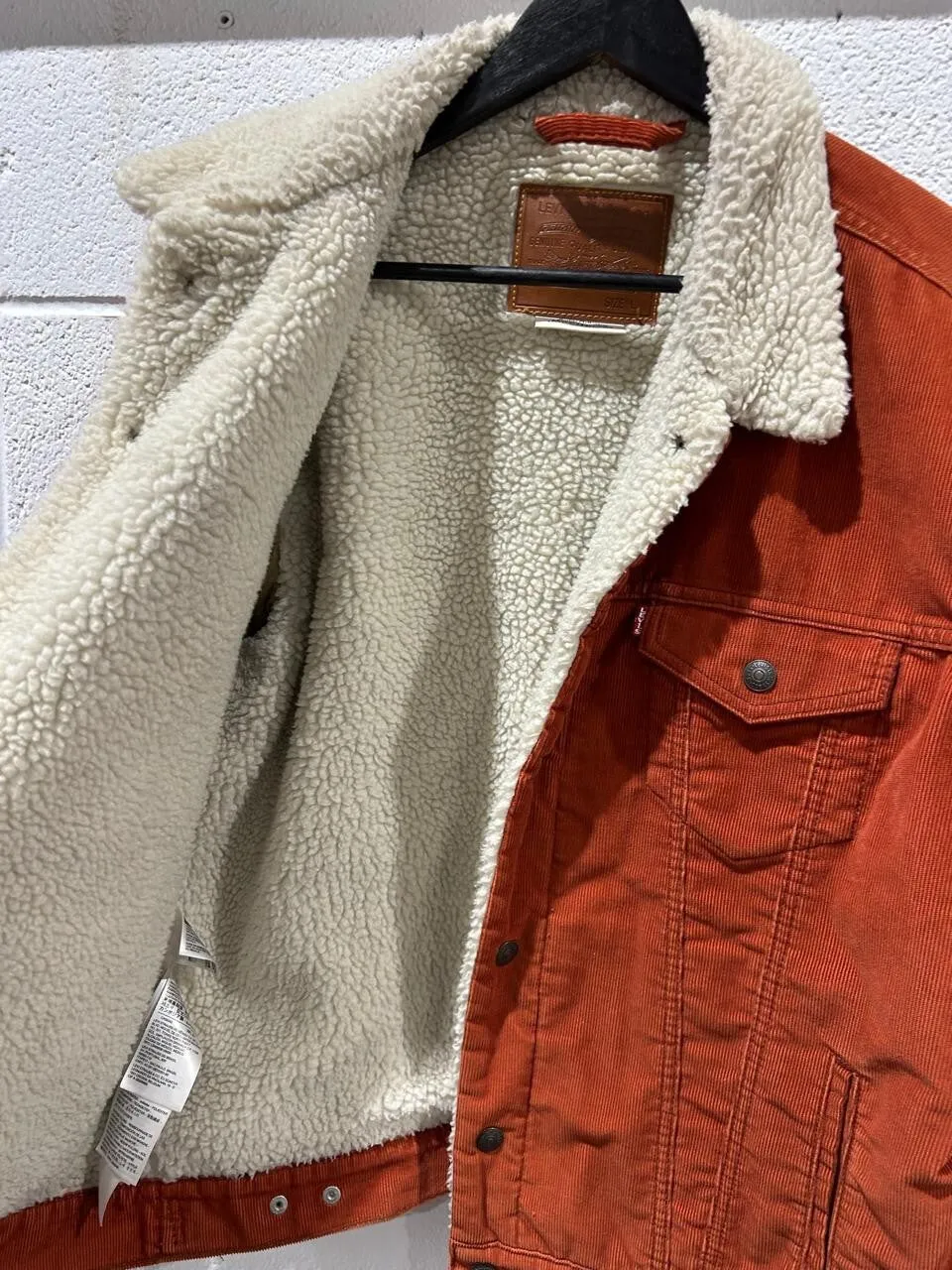 Levi's Corduroy Sherpa Trucker Jacket Picante-Red Size L