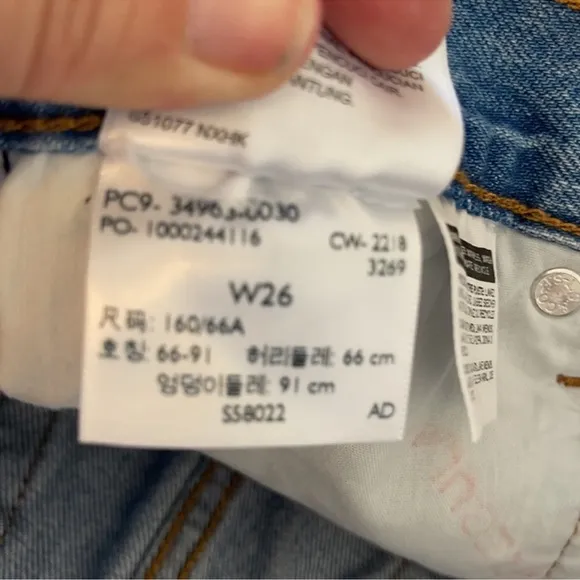 Levi’s Premium Deconstructed Denim Mini Skirt Diamond in the Rough Size 26 / 2