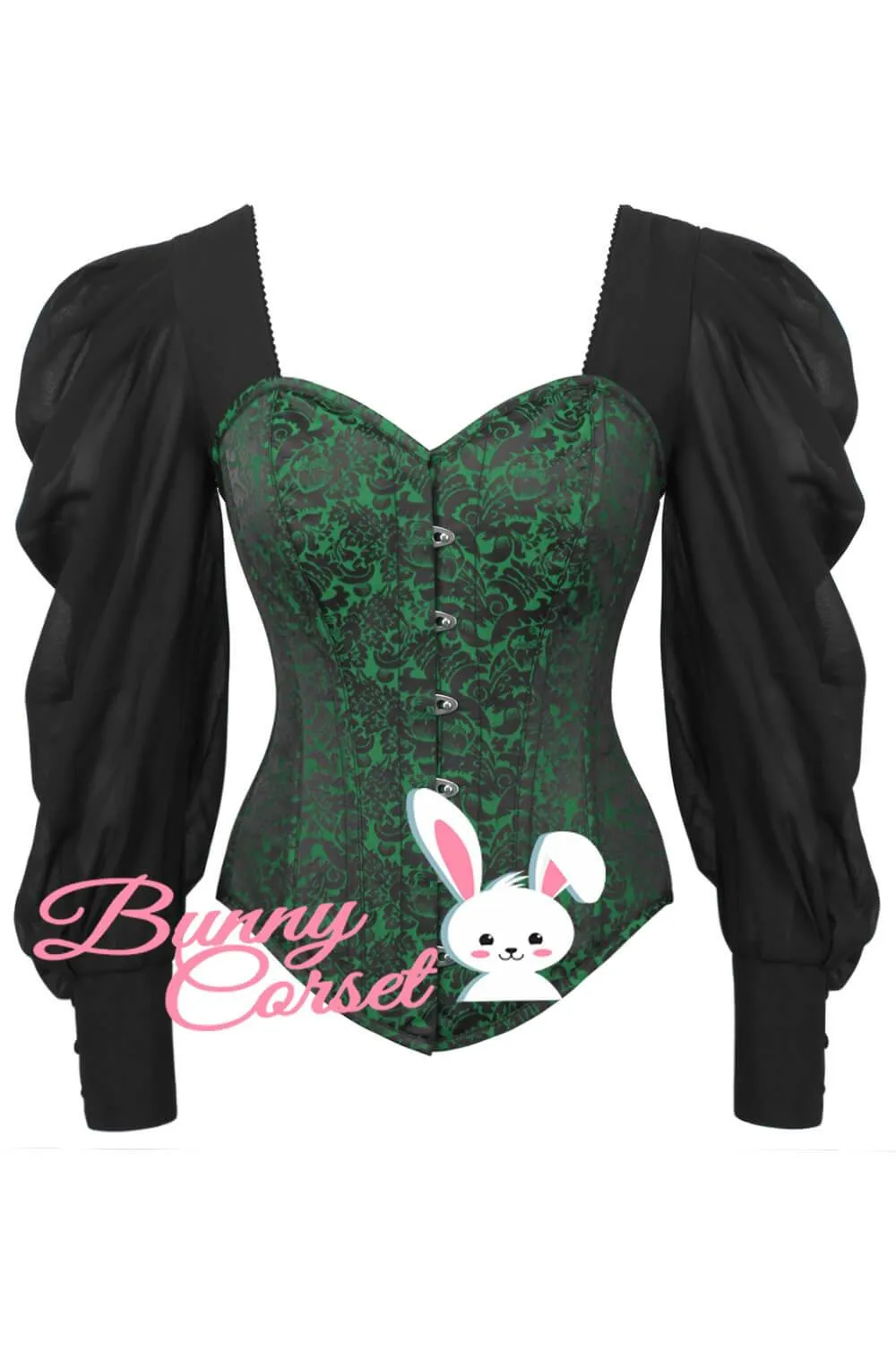 Lillian Brocade Corset With Sleeves