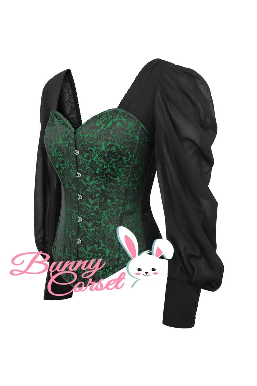 Lillian Brocade Corset With Sleeves
