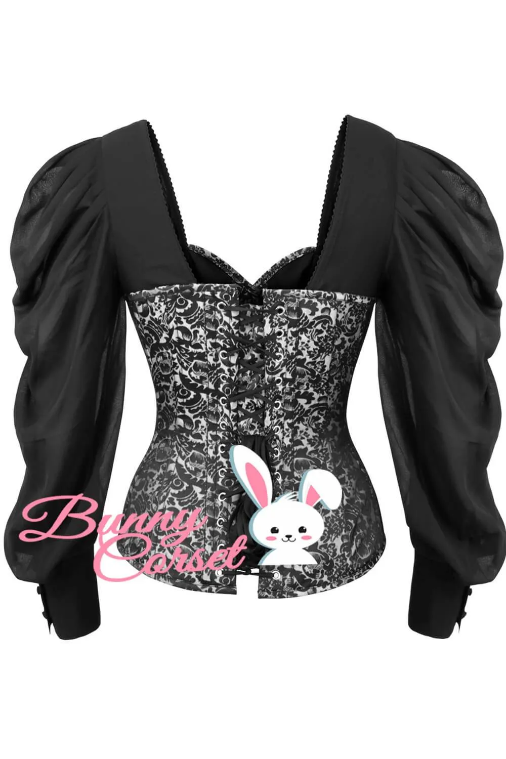 Lillian Brocade Corset With Sleeves