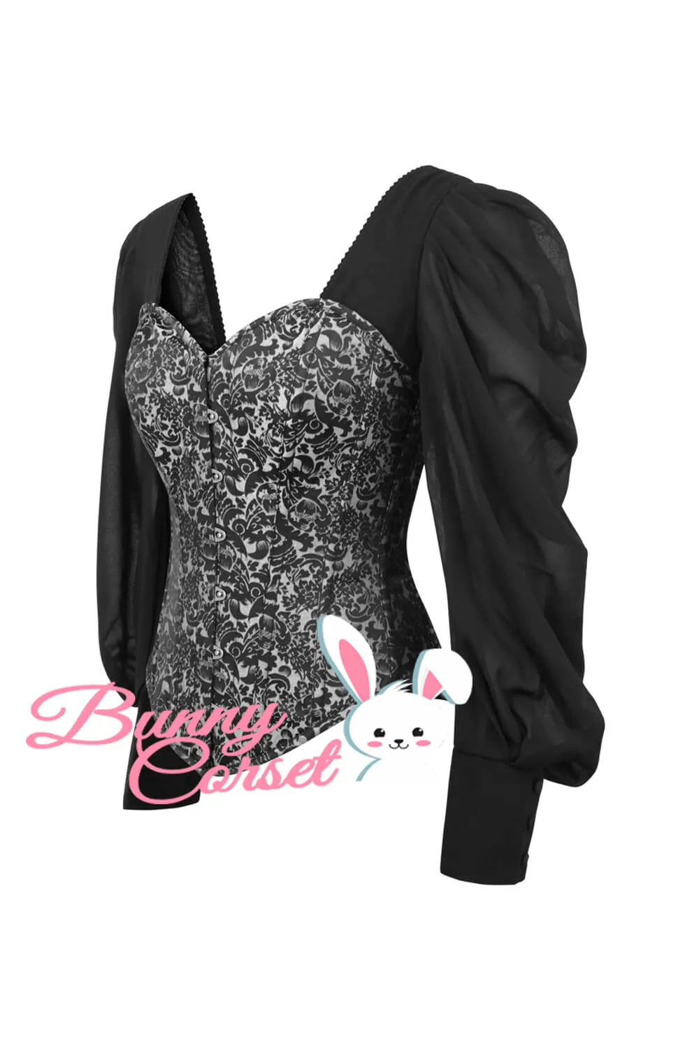 Lillian Brocade Corset With Sleeves