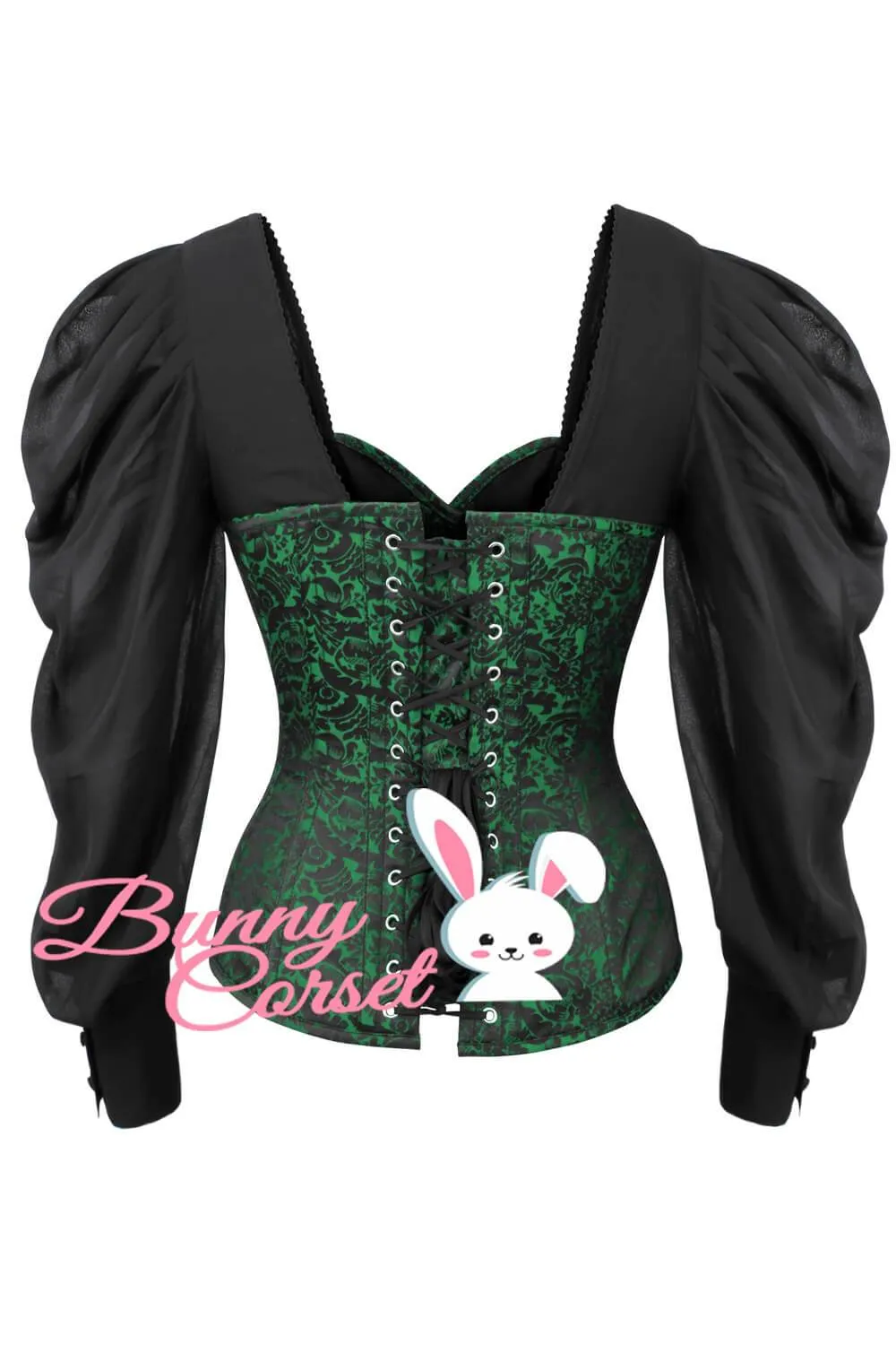 Lillian Brocade Corset With Sleeves