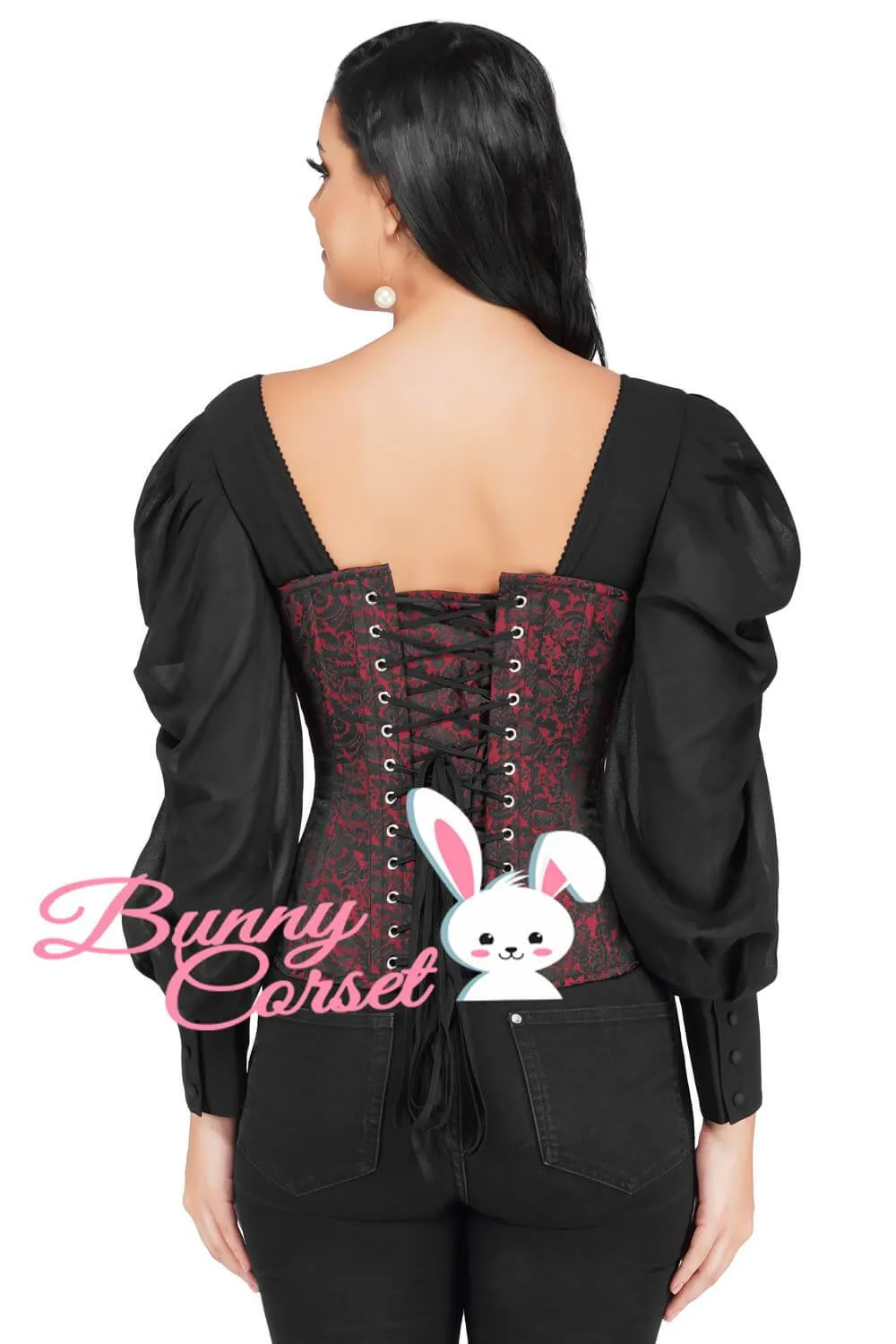 Lillian Brocade Corset With Sleeves