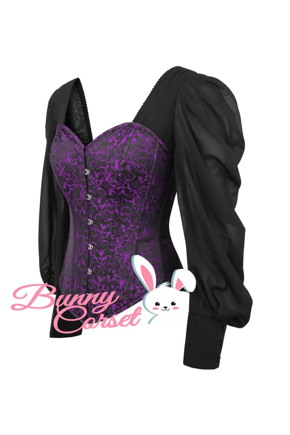 Lillian Brocade Corset With Sleeves