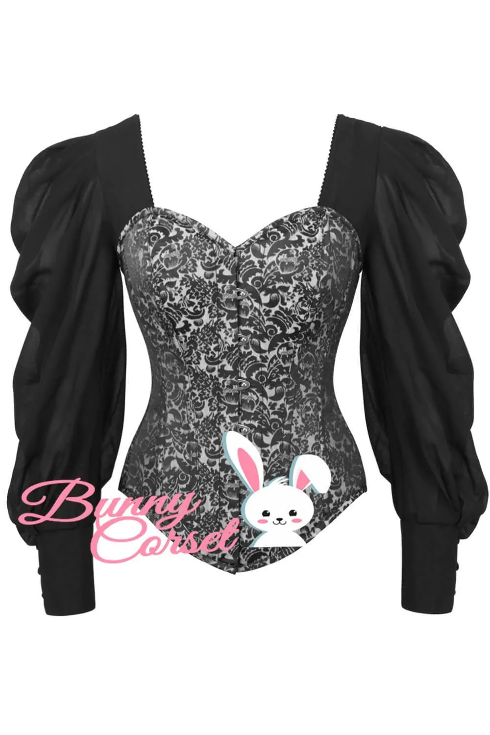 Lillian Brocade Corset With Sleeves