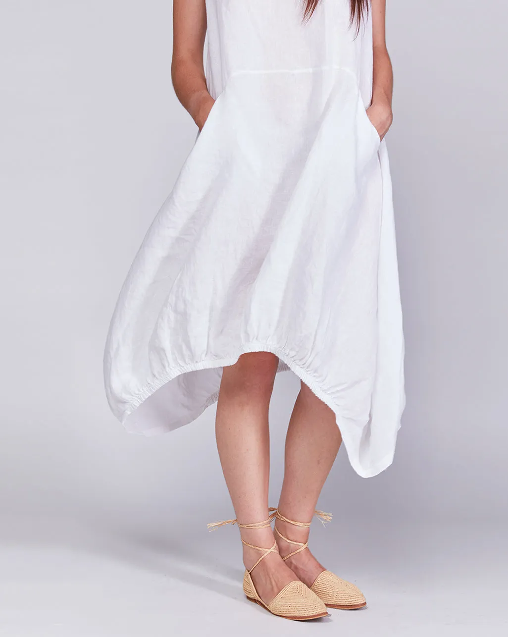 Linen Balloon Tank Dress