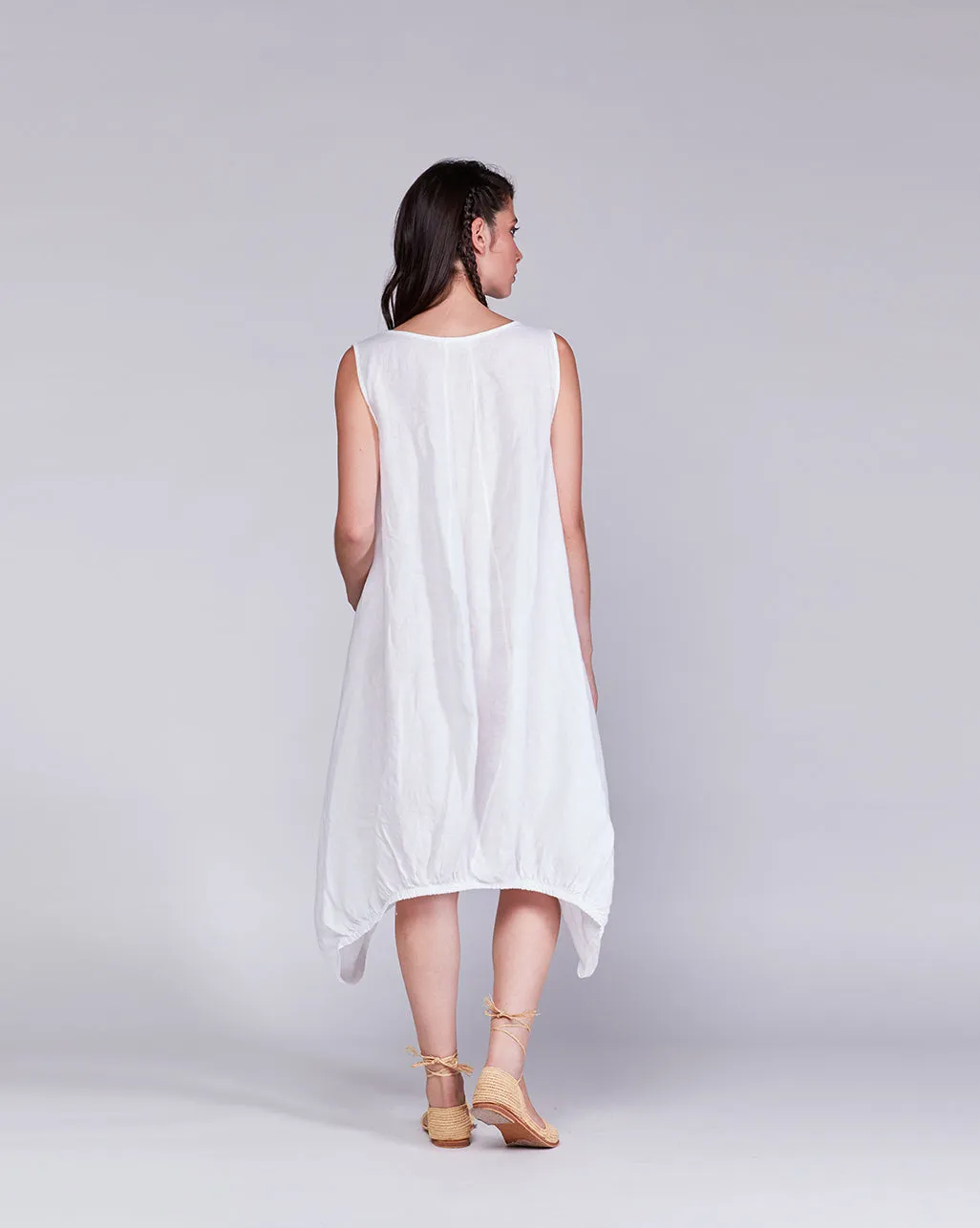 Linen Balloon Tank Dress