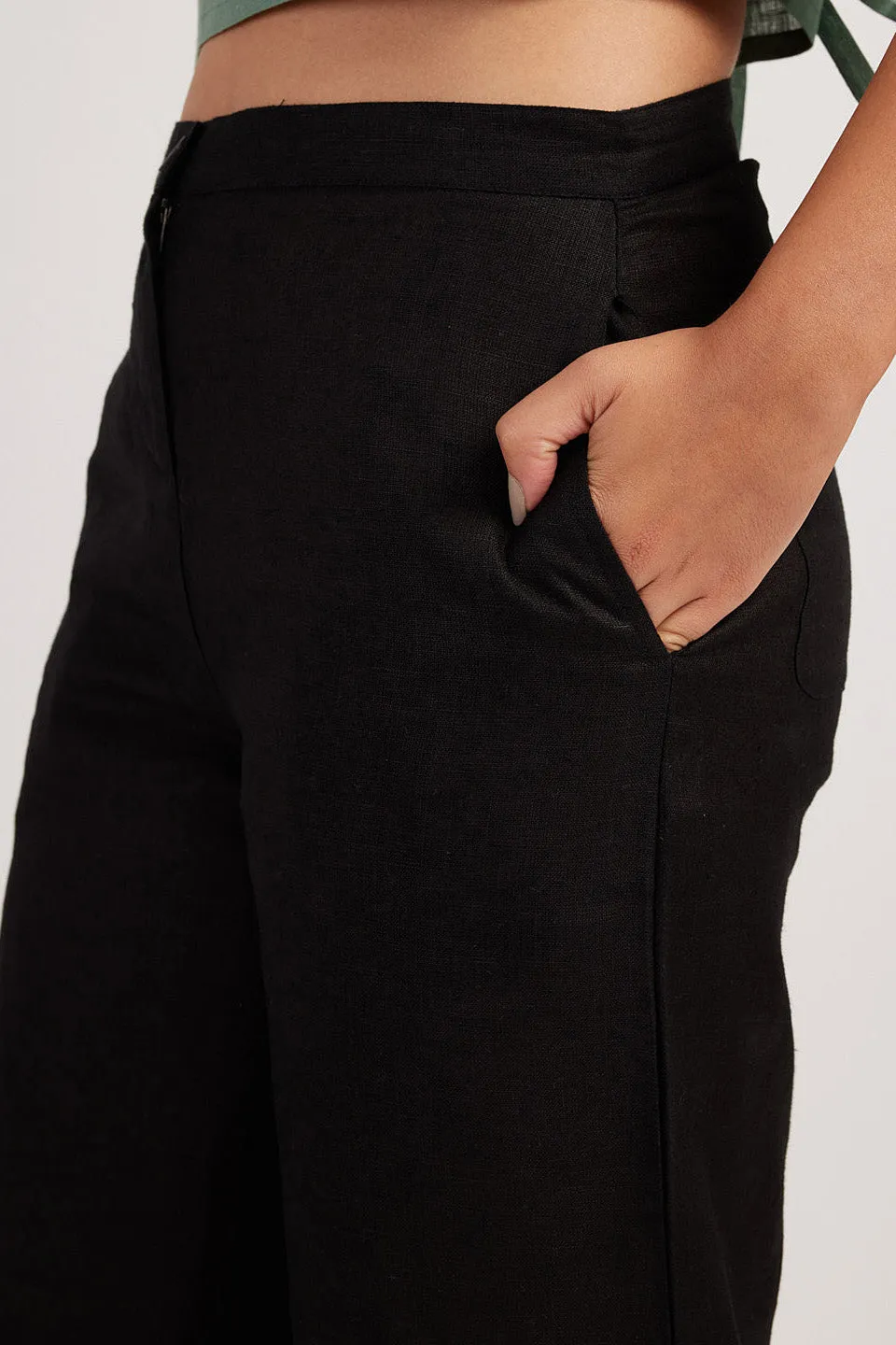 Linen Co-ord Set with Round Neck Tank and Wide Leg Pants