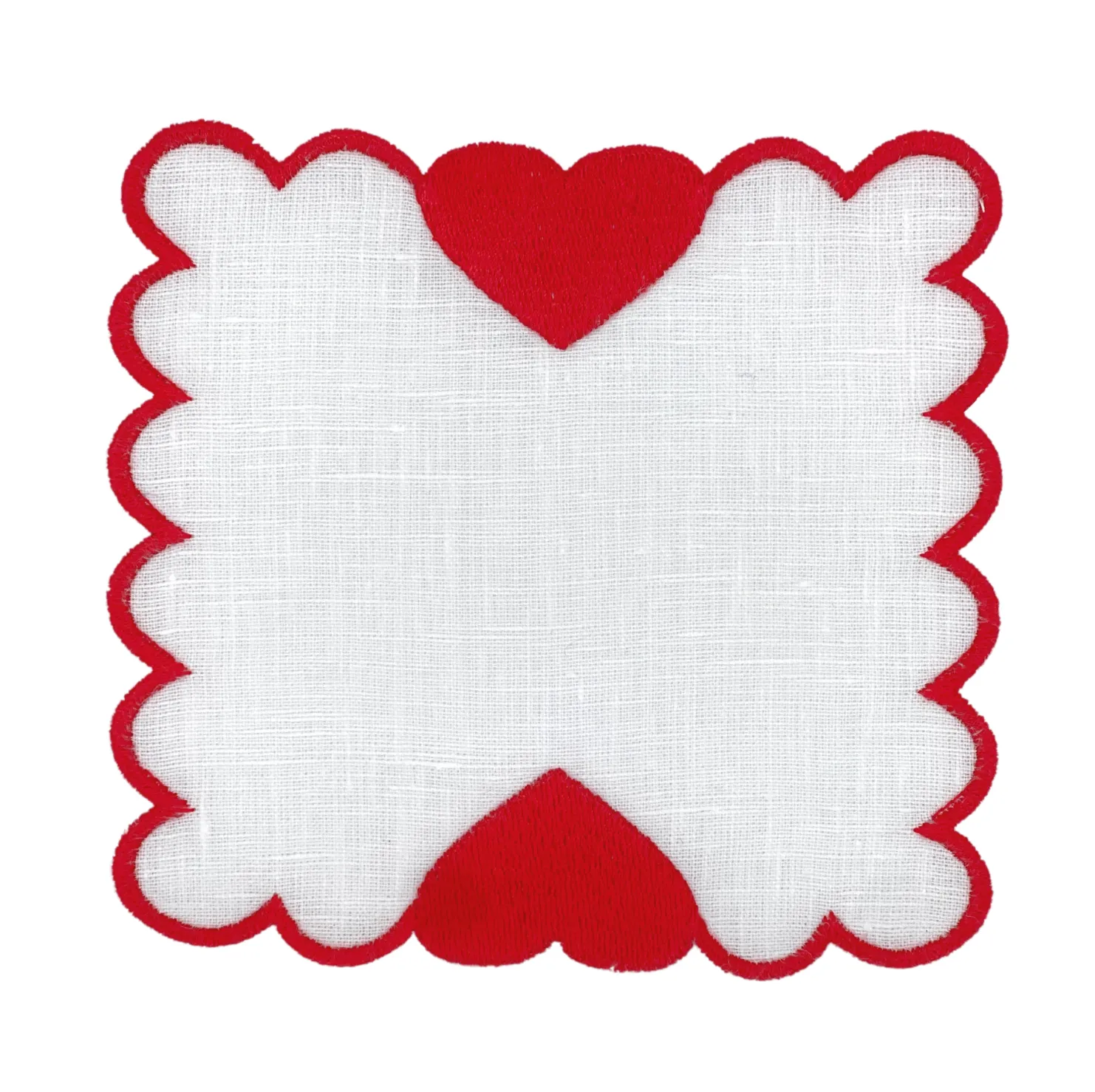Linen Cocktail napkin (Set of Four) Hearts