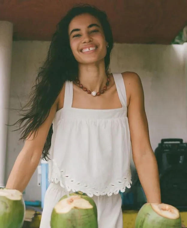 Linen Embroidered Tank
