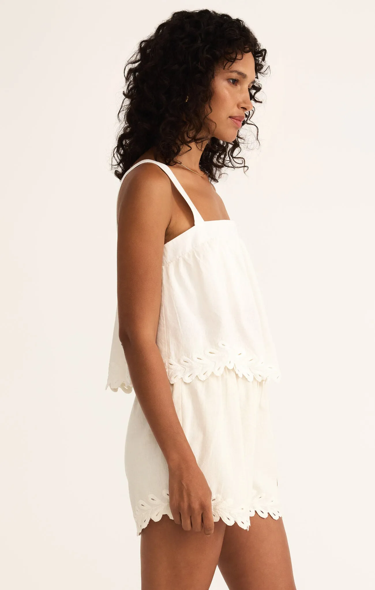 Linen Embroidered Tank