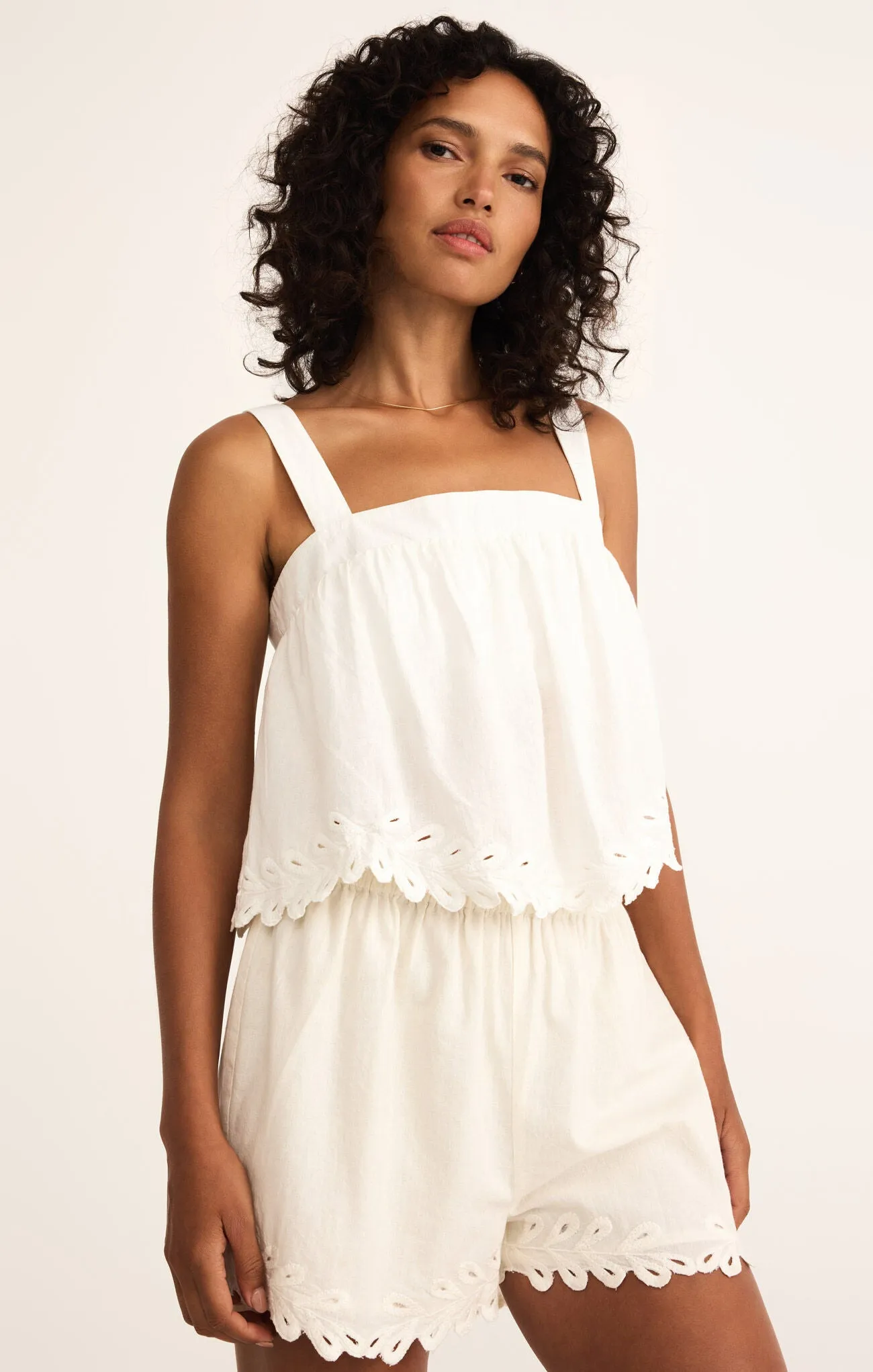 Linen Embroidered Tank
