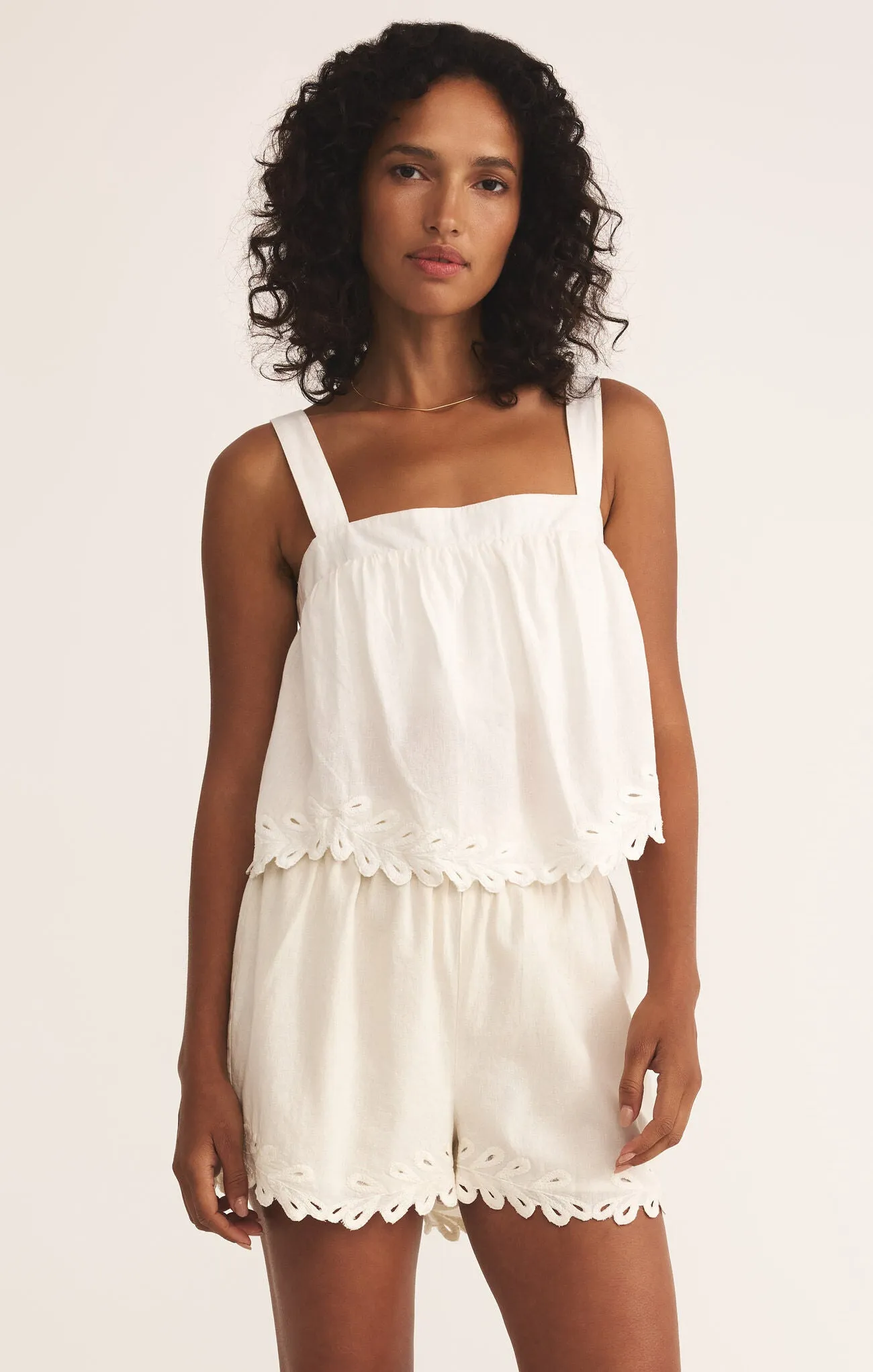 Linen Embroidered Tank