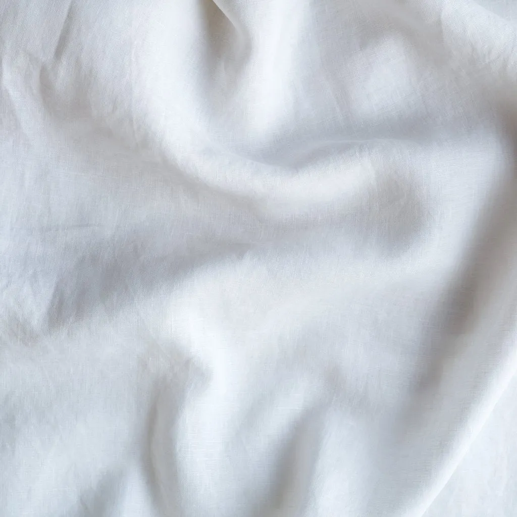 Linen Flat Sheet - White - King